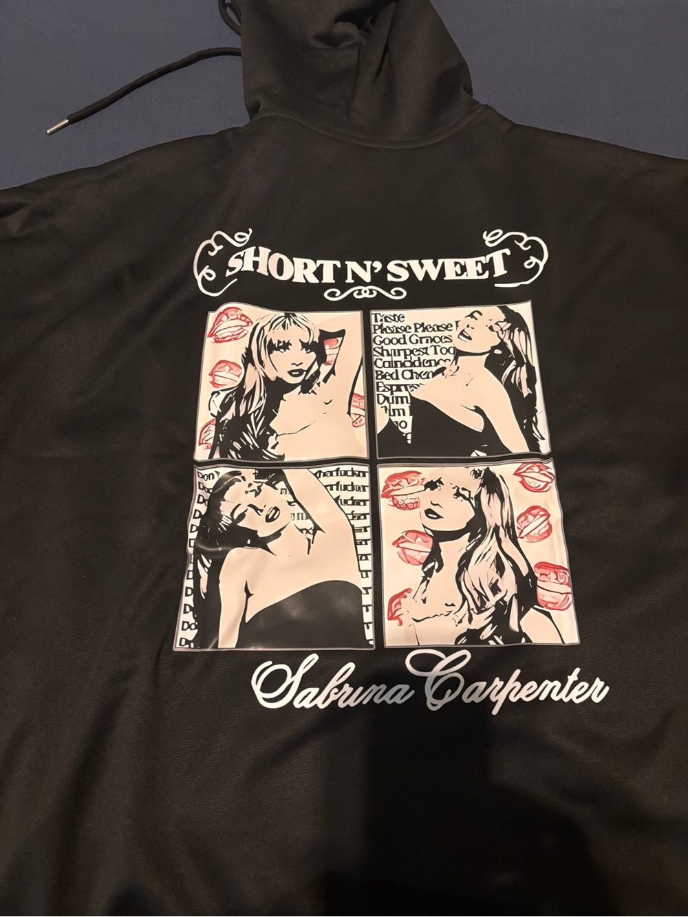 Sabrina Carpenter Short N' Sweet Graphic Hoodie - Black